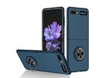 Custodia Rigida Sottile Per Samsung Galaxy Z Flip 5G, Con Supporto Ad Anello Blu Scuro