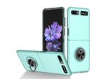Custodia Rigida Sottile Per Samsung Galaxy Z Flip 5G, Con Supporto Ad Anello Blu