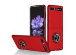 Custodia Rigida Sottile Per Samsung Galaxy Z Flip 5G, Con Supporto Ad Anello Rosso