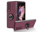Custodia Rigida Sottile Per Samsung Galaxy Z Fold 3 5G, Con Supporto Ad Anello Bordeaux