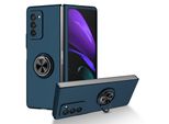 Custodia Rigida Sottile Per Samsung Galaxy Z Fold 2 5G, Con Supporto Ad Anello Blu Scuro