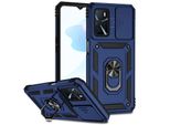 Custodia Per Oppo A16/A16S/A54S/A54 4G/A55 A Doppio Strato Con Copertura Scorrevole Della Fotocamera E Supporto Ad Anello Blu