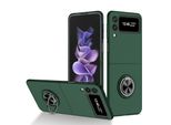 Custodia Rigida Sottile Per Samsung Galaxy Z Flip 3 5G, Con Supporto Ad Anello Verde