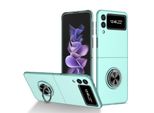 Custodia Rigida Sottile Per Samsung Galaxy Z Flip 3 5G, Con Supporto Ad Anello Blu
