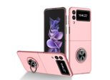 Custodia Rigida Sottile Per Samsung Galaxy Z Flip 3 5G, Con Supporto Ad Anello Rosa