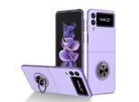 Custodia Rigida Sottile Per Samsung Galaxy Z Flip 3 5G, Con Supporto Ad Anello Viola