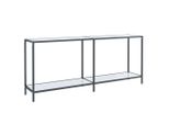 Tavolo Consolle Bianco 180X35X75,5 Cm In Vetro Temperato