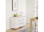 Vidaxl Credenza 3 Cassetti Bianco Lucido 120X41X75Cm Materiale A Base Di Legno