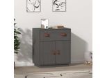 Vidaxl Credenza Grigia 65,5X40X75 Cm In Legno Di Pino Massiccio