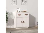 Vidaxl Credenza Bianca 65,5X40X75 Cm In Legno Di Pino Massiccio