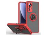 Custodia Per Xiaomi 12 / Xiaomi 12X Custodia In Tpu Traslucido Opaco Con Supporto Ad Anello E Supporto Rosso