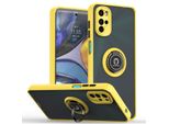 Custodia Per Motorola Moto G22 Traslucida Opaca In Tpu Con Supporto Ad Anello E Supporto Giallo