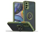 Custodia Per Motorola Moto G22 Traslucida Opaca In Tpu Con Supporto Ad Anello E Supporto Verde Militare