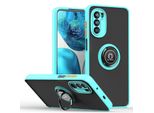 Custodia Per Motorola Moto G52 Custodia Traslucida Opaca In Tpu Con Supporto Ad Anello E Supporto Blu
