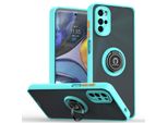 Custodia Per Motorola Moto G22 Traslucida Opaca In Tpu Con Supporto Ad Anello E Supporto Blu