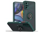 Custodia Per Motorola Moto G22 Traslucida Opaca In Tpu Con Supporto Ad Anello E Supporto Verde Scuro