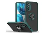 Custodia Per Motorola Moto G52 Traslucida Opaca In Tpu Con Supporto Ad Anello E Supporto Verde Scuro