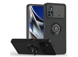 Custodia Per Xiaomi Poco M4 Pro 4G Opaca Traslucida In Tpu Con Supporto Ad Anello E Supporto Nero