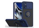 Custodia Per Xiaomi Poco M4 Pro 4G Custodia In Tpu Traslucida Opaca Con Supporto Ad Anello E Supporto Blu Scuro