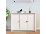 Vidaxl Credenza Bianca 100X35X74 Cm In Legno Di Pino Massiccio