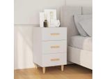 Comodino Bianco 40X40X66 Cm In Materiale Ligneo