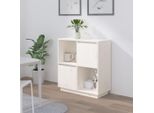 Vidaxl Credenza Bianca 74X35X80 Cm In Legno Di Pino Massiccio