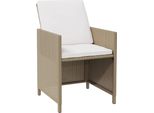 Vidaxl Sedie Da Giardino Con Sgabello 2 Pz. Poli Rattan Beige