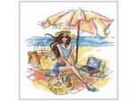 Riolis Set Punto Croce "Sulla Spiaggia"", Schema Di Conteggio, 20X20Cm"