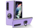 Custodia Rigida Sottile Per Samsung Galaxy Z Fold 4 5G, Con Supporto Ad Anello Viola