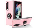 Custodia Rigida Sottile Per Samsung Galaxy Z Fold 4 5G, Con Supporto Ad Anello Rosa
