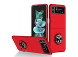 Custodia Rigida Sottile Per Samsung Galaxy Z Flip 4 5G, Con Supporto Ad Anello Rosso