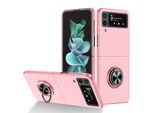 Custodia Rigida Sottile Per Samsung Galaxy Z Flip 4 5G, Con Supporto Ad Anello Rosa