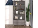 Vidaxl Credenza Hamar In Pino Massiccio Grigio Chiaro
