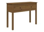 Tavolo Consolle Marrone Miele 100X35X75 Cm In Legno Di Pino Massiccio