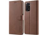 Custodia Per Xiaomi Redmi Note 11S/Note 11 4G, Flip Case In Pelle Con Chiusura Magnetica E Supporto, Custodia Protettiva Brown