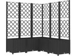 Vidaxl Fioriera Con Traliccio Nero 120X120X136 Cm Pp