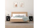 Comodini 2 Pezzi Neri 40X35X55 Cm In Legno Di Pino Massiccio