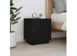 Comodino Nero 40X34X45 Cm In Legno Massiccio Di Pino