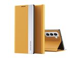Custodia Per Samsung Galaxy S23+ Custodia Magnetica In Finto Cuoio Con Funzione Stand Giallo
