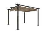 Vidaxl Padiglione Con Tetto Estensibile 3X3 M Taupe