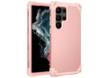 Custodia Per Samsung Galaxy S23 Ultra Hybrid 3In1 Pc E Tpu Antiurto, Custodia Resistente Oro Rosa