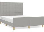 Vidaxl Struttura Letto Senza Materasso Grigio Chiaro 140X190 Cm Tessuto