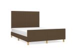 Vidaxl Struttura Letto Senza Materasso Marrone Scuro 140X200 Cm Tessuto