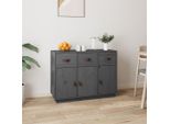 Vidaxl Credenza Grigia 100X40X75 Cm In Legno Di Pino Massiccio
