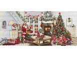 Luca-S Set Per Punto Croce "Collezione Oro Babbo Natale Interno"", Schema Contato, 65X29Cm"