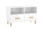 Mobile Tv Bianco Lucido 80X36X50 Cm Materiale A Base Di Legno