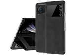Custodia Sottile In Pelle Flip Per Xiaomi Mix Fold 2, Con Finestra Di Visualizzazione E Funzione Stand Nero