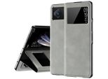 Custodia Sottile In Pelle Flip Per Xiaomi Mix Fold 2, Con Finestra Di Visualizzazione E Funzione Stand Grigio