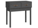 Tavolo Consolle Grigio 76,5X40X75 Cm In Legno Di Pino Massiccio