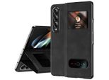 Custodia Sottile In Pelle Flip Per Samsung Galaxy Z Fold 4 5G, Con Finestra Di Visualizzazione E Funzione Stand Nero